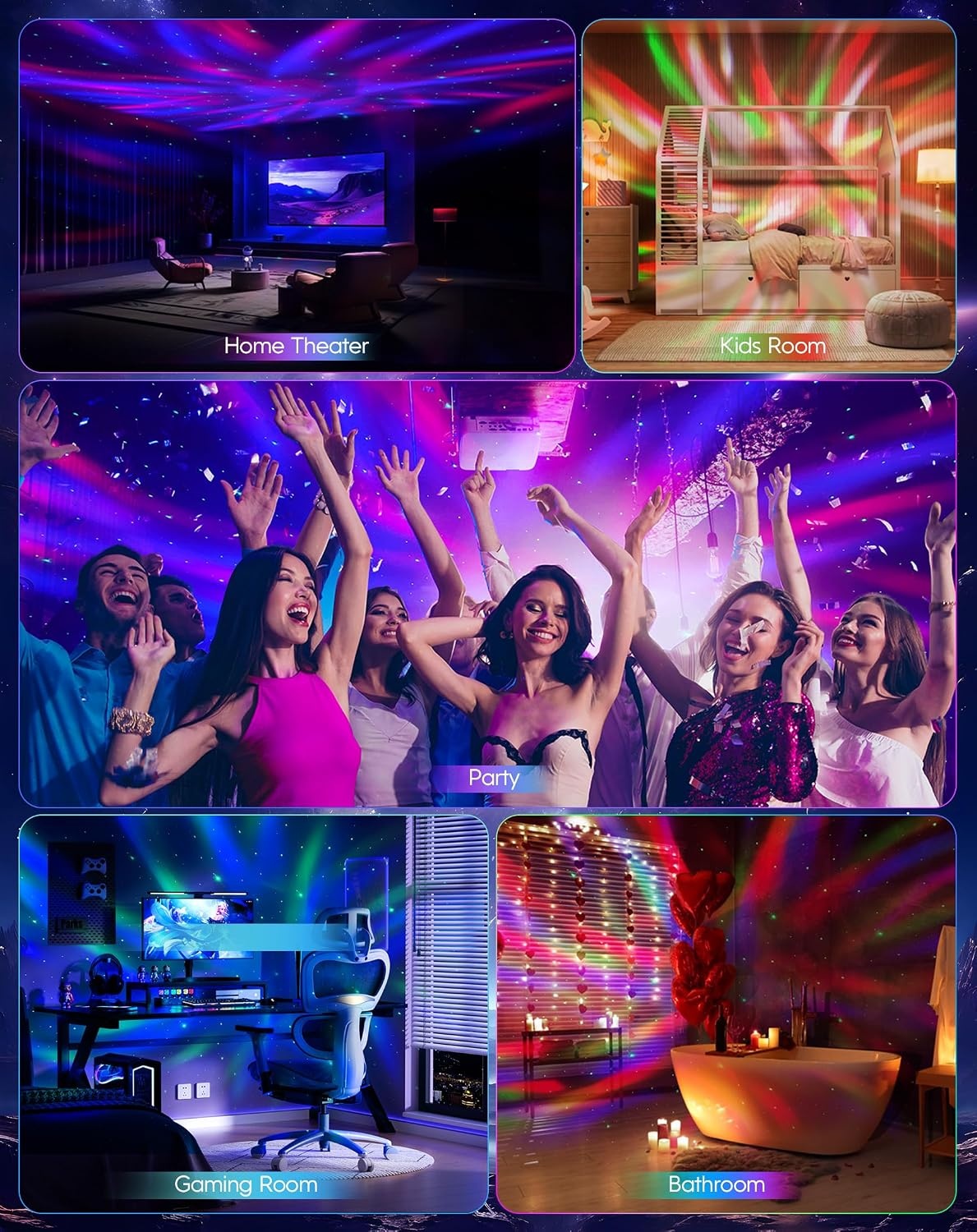 image:imageRossetta Astronaut Galaxy Star Projector Night Light Projector for Kids 29 Lighting Effects Night Light Mode Magnetic Head Remote Control AutoOff Timer Gifts for Kids Adults Party BirthdayWhite