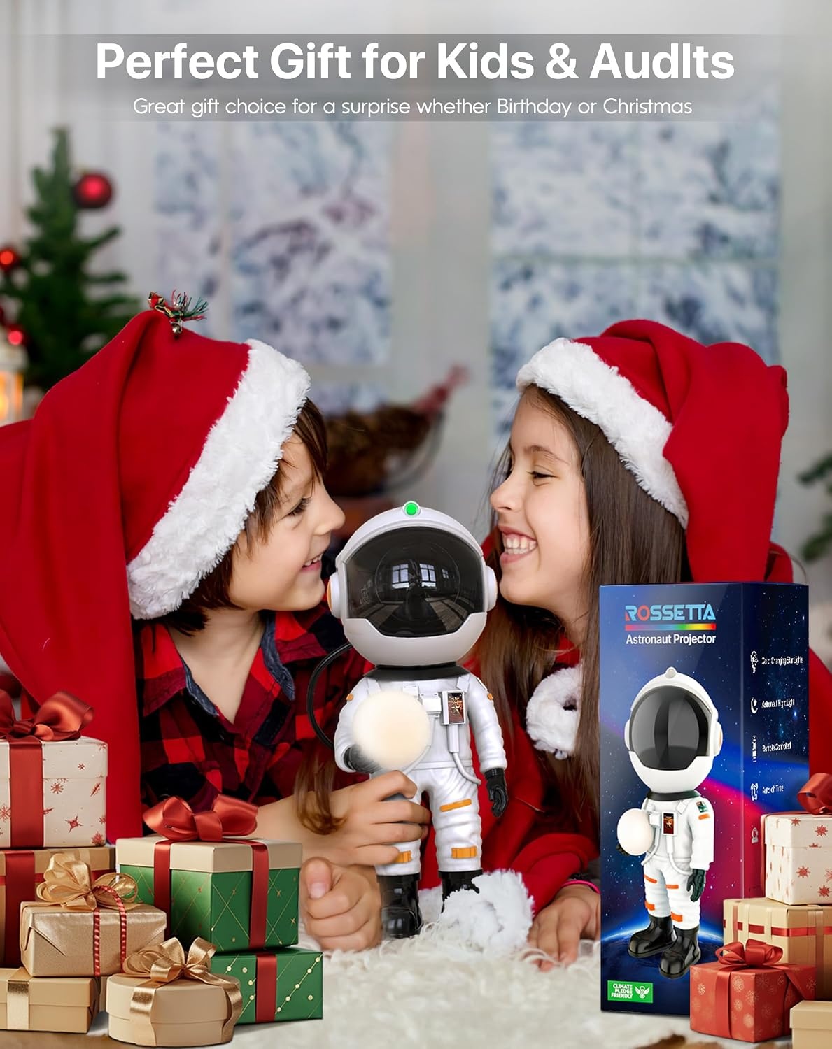 image:imageRossetta Astronaut Galaxy Star Projector Night Light Projector for Kids 29 Lighting Effects Night Light Mode Magnetic Head Remote Control AutoOff Timer Gifts for Kids Adults Party BirthdayWhite