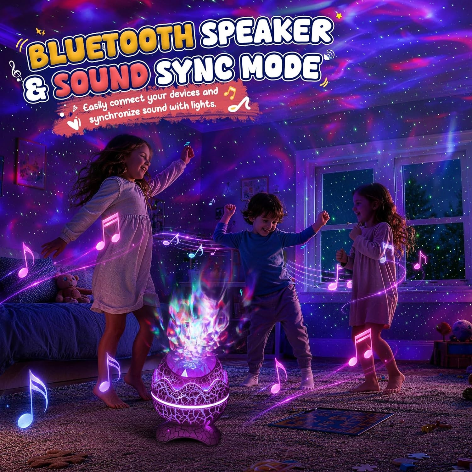 image:imageRossetta Galaxy Star Night Light Projector Nebula Lights for Kids Room 33 Lighting Effects White Noise Bluetooth Speaker Sound Sync Timer amp Remote Birthday Party Gifts for Kids Teens AdultsSpace White