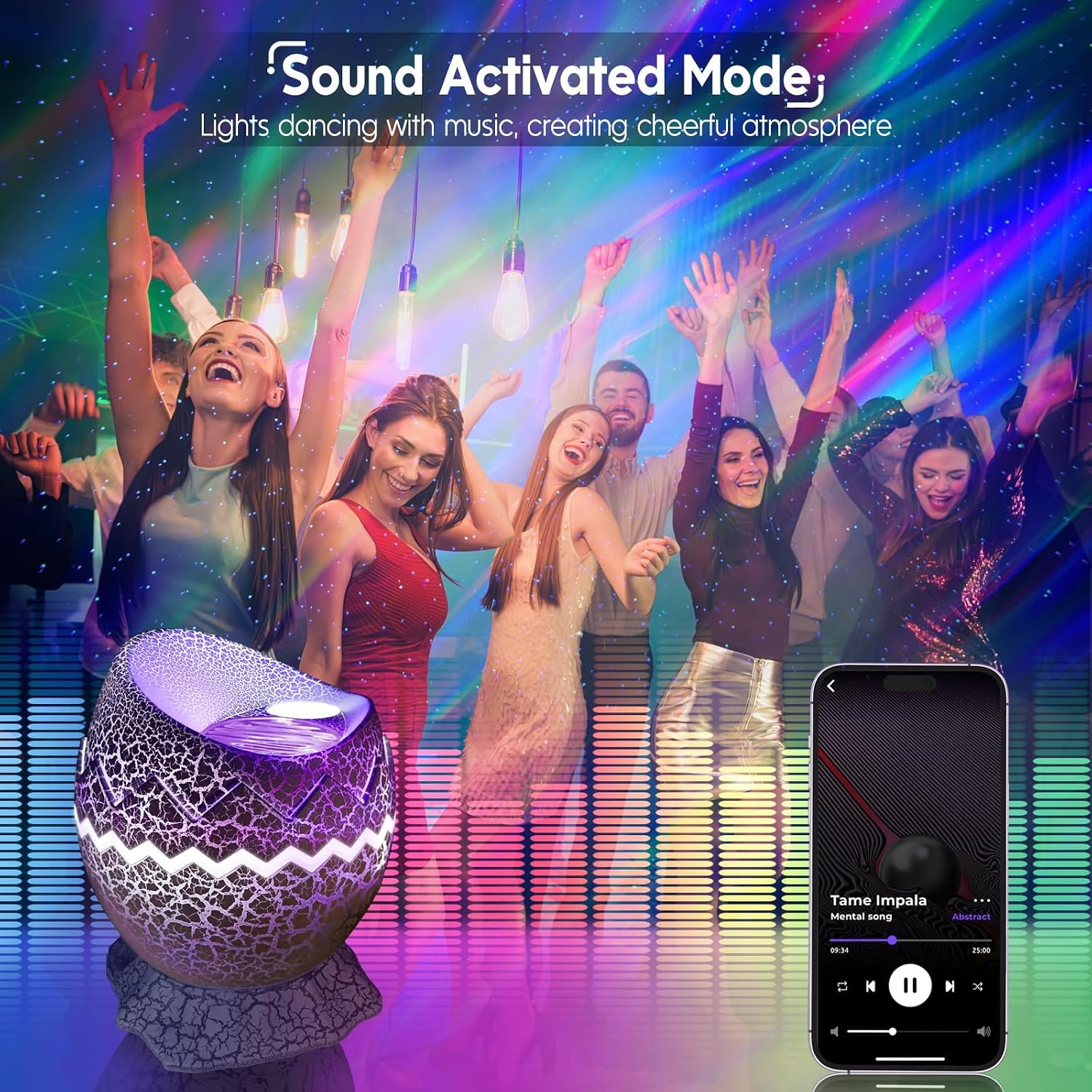 image:imageRossetta Galaxy Star Night Light Projector Nebula Lights for Kids Room 33 Lighting Effects White Noise Bluetooth Speaker Sound Sync Timer amp Remote Birthday Party Gifts for Kids Teens AdultsDark Gray