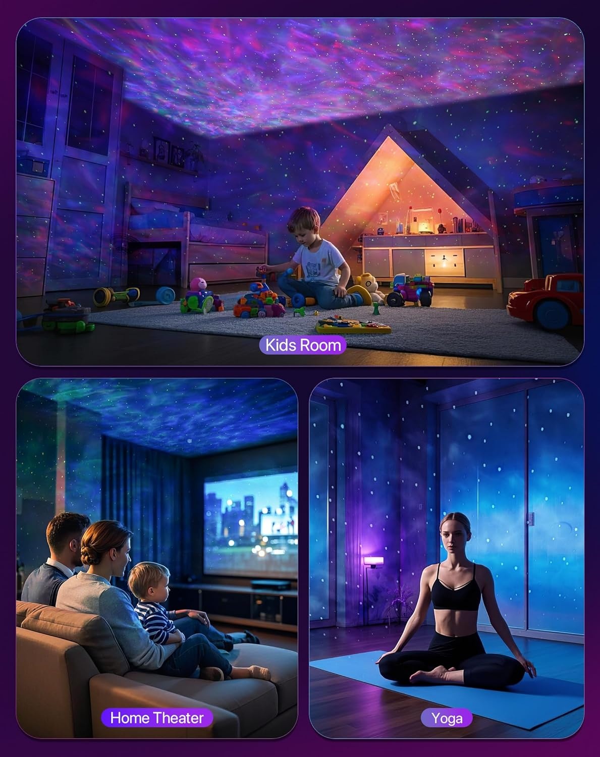 image:imageRossetta Star Projector Galaxy Nebula Night Light Projector for Bedroom 10 Soothing Sounds Bluetooth Speaker Sound Activated Remote amp 1H2H Timer Gifts for Adults Teens Christmas BirthdayBlack