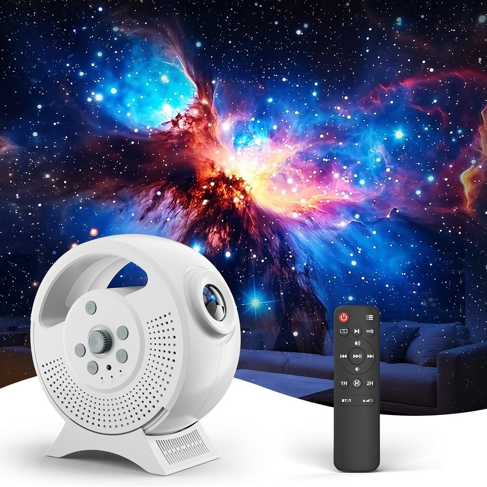 image:imageRossetta 3D Galaxy Projector 60 Scenes Star Light Projector for Bedroom Adjustable Focal Bluetooth Speaker Timer amp Remote Control Planetarium Projector for Room Decor Party Gift for Kids AdultsWhite