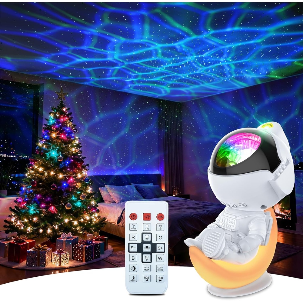 image:imageRossetta Astronaut Galaxy Star Projector Night Light Projector for Kids 29 Lighting Effects Night Light Mode Magnetic Head Remote Control AutoOff Timer Gifts for Kids Adults Party BirthdayMoonlight White