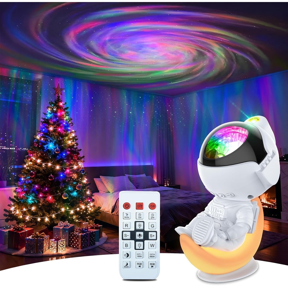 image:imageRossetta Galaxy Star Night Light Astronaut Space Projector for Kids Room 33 Lighting Effects Sound Activated Remote Control AutoOff Timer Room Decor Aesthetic Gifts for Kids Adults Christmas