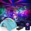 Rossetta Dual Lens Galaxy Star Aurora Projector Night Light for Bedroom | 58 Light Effects, White Noise, Bluetooth Speaker, Music Sync, Remote Control, Timer, Room Decor Gift for Kids Adults Teens(Cyan)