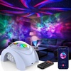 Rossetta Dual Lens Galaxy Star Aurora Projector Night Light for Bedroom | 58 Light Effects, White Noise, Bluetooth Speaker, Music Sync, Remote Control, Timer, Room Decor Gift for Kids Adults Teens(Quiet Blue)