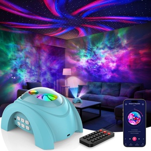 Rossetta Dual Lens Galaxy Star Aurora Projector Night Light for Bedroom | 58 Light Effects, White Noise, Bluetooth Speaker, Music Sync, Remote Control, Timer, Room Decor Gift for Kids Adults Teens(Cyan)